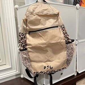 APL Beige Backpack with Leopard Accents